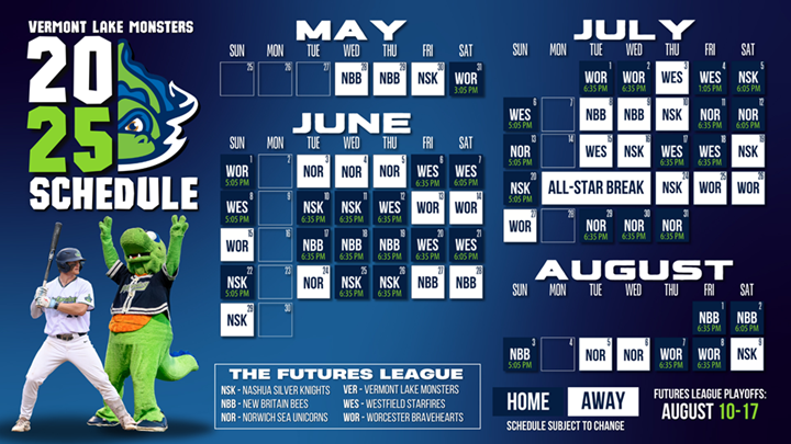 Lake Monsters Announce 2025 Schedule